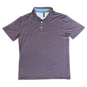 Anderson Ord Floral Print Performance Polo Golf Shirt Dark Purple Men’s Large